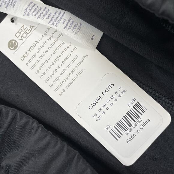 CRZ Yoga Casual Pants Extra Large 14 Black NEW Joggers Stretch 26" Inseam 64-33 - Picture 4 of 7